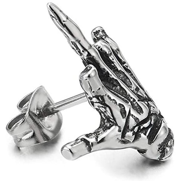 Punk Vintage Skeleton Stainless Steel Earrings - Picture 2 of 6